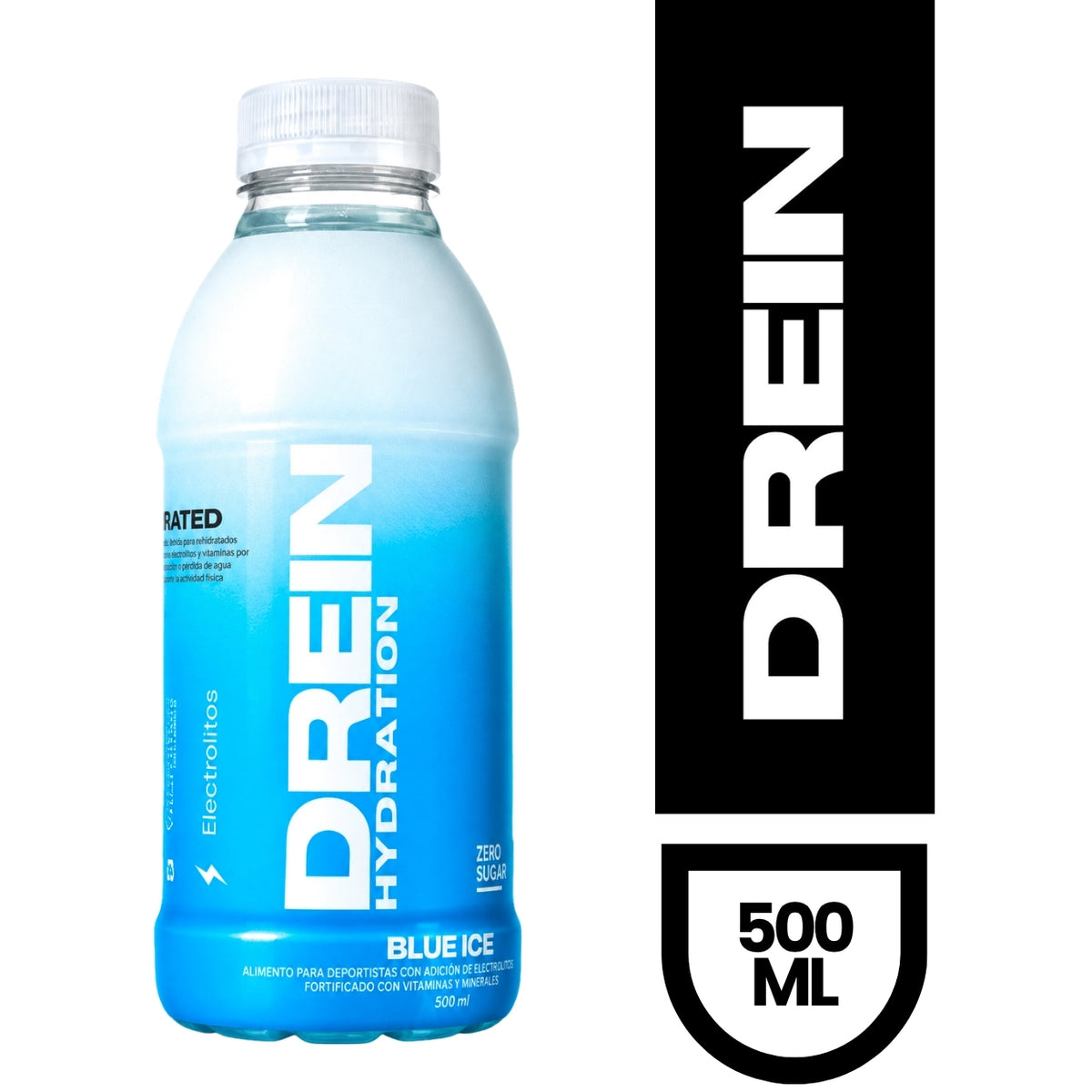 DREIN - Pack 12 unidades Blue ICE Bebida Hidratante Vitaminas y Electrolitos 500ml