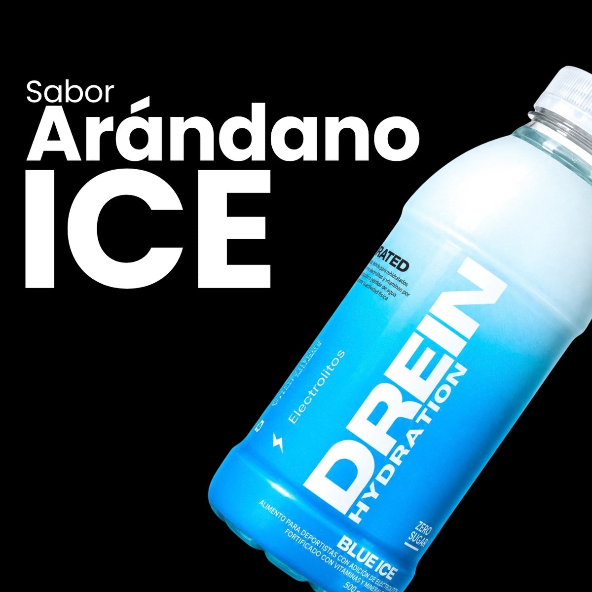 DREIN - Pack 12 unidades Blue ICE Bebida Hidratante Vitaminas y Electrolitos 500ml